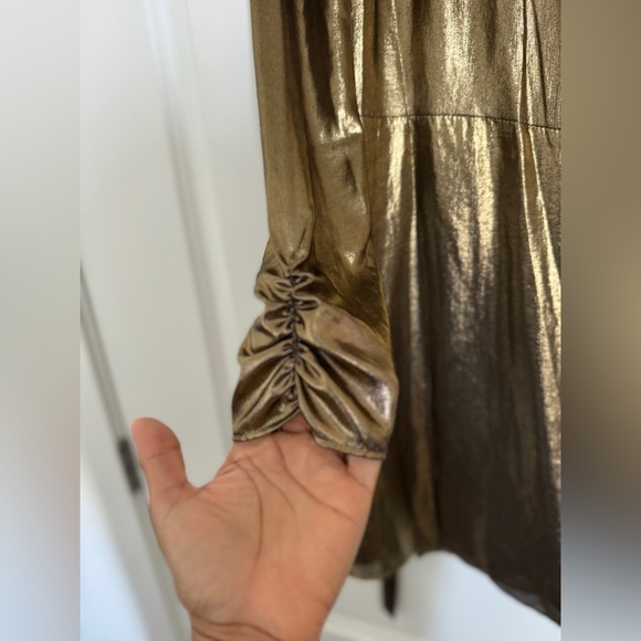 Gianni Bini Noa Metallic Lame V-Neck Long Sleeve A-Line
Wrap Dress NWT Size M - Picture 12 of 12